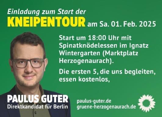 Einladung zur Kneipentour Sa. 01.02.2025